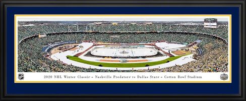 2020 NHL Winter Classic, Dallas Stars vs Nashville Predators - 44x18-inch Double Mat, Deluxe Framed Picture by Blakeway Panoramas in Saudi Arabia