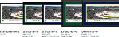 2020 NHL Winter Classic, Dallas Stars vs Nashville Predators - 44x18-inch Double Mat, Deluxe Framed Picture by Blakeway Panoramas in Saudi Arabia