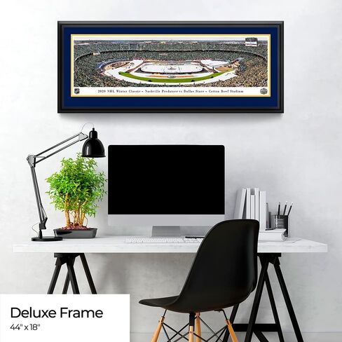 2020 NHL Winter Classic, Dallas Stars vs Nashville Predators - 44x18-inch Double Mat, Deluxe Framed Picture by Blakeway Panoramas in Saudi Arabia