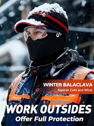 Balaclava Windproof Winter Face Mask Warm Fleece Ski Mask Men, Thermal Face Mask Winter Windproof Fleece Ski Motorcycle Black in Saudi Arabia
