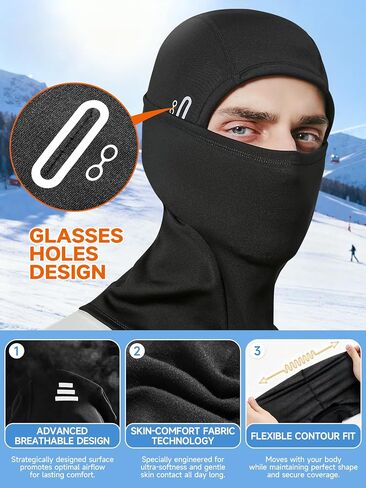 Balaclava Windproof Winter Face Mask Warm Fleece Ski Mask Men, Thermal Face Mask Winter Windproof Fleece Ski Motorcycle Black in Saudi Arabia