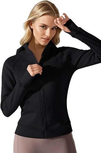 Mary Sports Jacket for Women | Lightweight Full-Zip Hoodie with Pockets, Breathable Activewear Coat for Gym, Running in Saudi Arabia