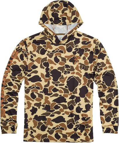 Browning mens Retro Browning 3010861203 Shirt Hooded Tech Long Sleeve Vtan, Vintage Tan, Large US in Saudi Arabia