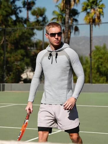 Men's Lightweight Athletic Hoodie Long Sleeve Sportswear for Running Gym Training Outdoor in Saudi Arabia