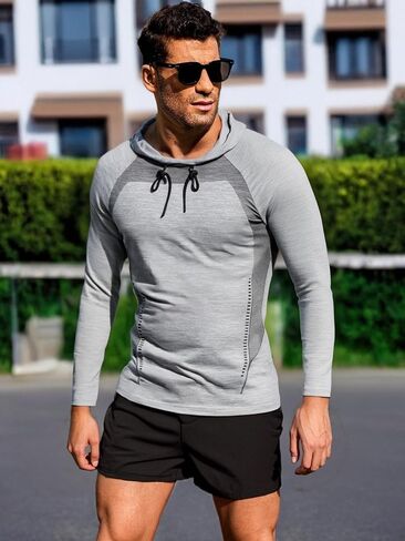 Men's Lightweight Athletic Hoodie Long Sleeve Sportswear for Running Gym Training Outdoor in Saudi Arabia