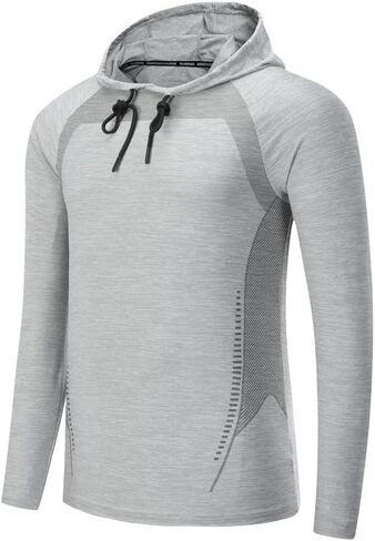 Men's Lightweight Athletic Hoodie Long Sleeve Sportswear for Running Gym Training Outdoor in Saudi Arabia