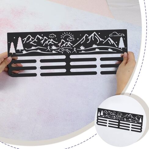 SUPERDANT Medal Hanger Sports Medals Holder Personalised Award Black Metal Rack Wall Mount Hanging Hooks Gifts for Athletes Kids in Saudi Arabia
