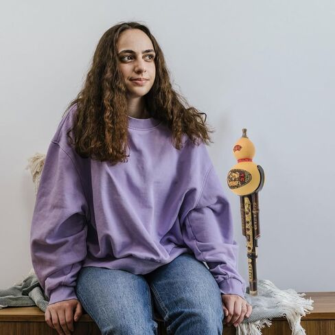 Milisten Purple Bamboo Hulusi Gourd Flute C Key Traditional Chinese Wind Instrument 16 Inch for Beginners Students Folk Music Practice in Kuwait