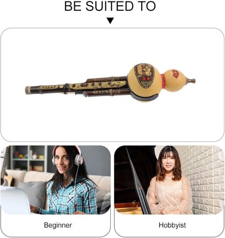 Milisten Purple Bamboo Hulusi Gourd Flute C Key Traditional Chinese Wind Instrument 16 Inch for Beginners Students Folk Music Practice in Kuwait