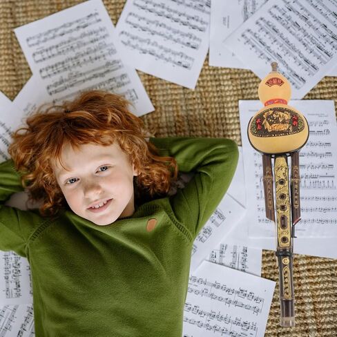 Milisten Purple Bamboo Hulusi Gourd Flute C Key Traditional Chinese Wind Instrument 16 Inch for Beginners Students Folk Music Practice in Kuwait