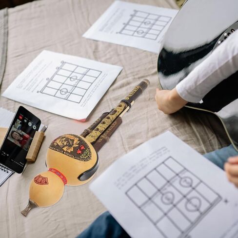 Milisten Purple Bamboo Hulusi Gourd Flute C Key Traditional Chinese Wind Instrument 16 Inch for Beginners Students Folk Music Practice in Kuwait