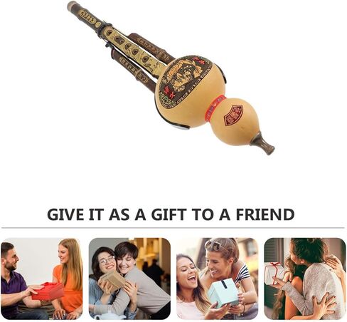 Milisten Purple Bamboo Hulusi Gourd Flute C Key Traditional Chinese Wind Instrument 16 Inch for Beginners Students Folk Music Practice in Kuwait