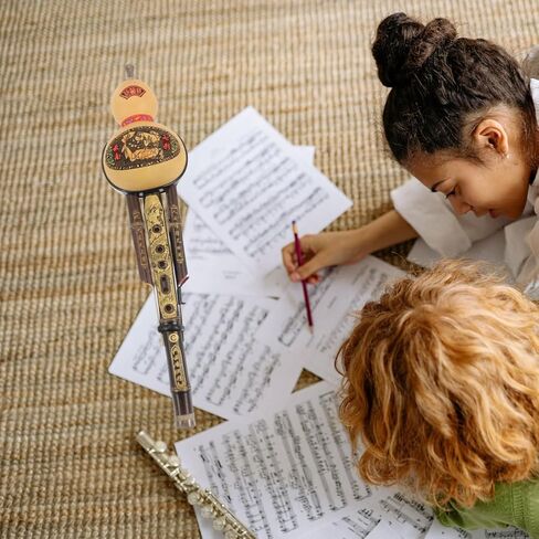 Milisten Purple Bamboo Hulusi Gourd Flute C Key Traditional Chinese Wind Instrument 16 Inch for Beginners Students Folk Music Practice in Kuwait