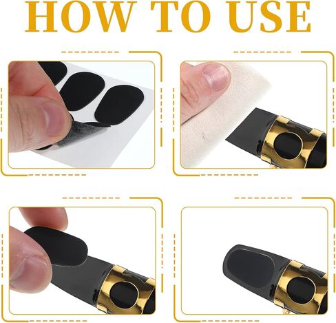 64 Pcs 0.8mm Thick Saxophone and Clarinet Mouthpiece Cushion, Mouthpiece Patches Pads Cushions Thick Oval Rubber Pads with Strong Adhesive for Alto Tenor Sax Beginners Musicians (Black) in Saudi Arabia