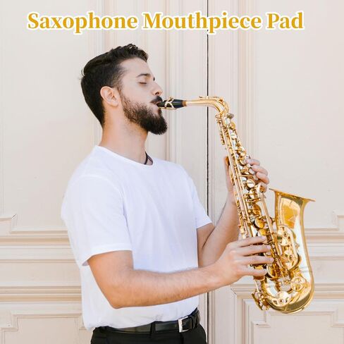 64 Pcs 0.8mm Thick Saxophone and Clarinet Mouthpiece Cushion, Mouthpiece Patches Pads Cushions Thick Oval Rubber Pads with Strong Adhesive for Alto Tenor Sax Beginners Musicians (Black) in Saudi Arabia