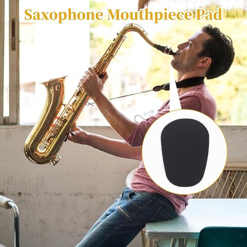 64 Pcs 0.8mm Thick Saxophone and Clarinet Mouthpiece Cushion, Mouthpiece Patches Pads Cushions Thick Oval Rubber Pads with Strong Adhesive for Alto Tenor Sax Beginners Musicians (Black) in Saudi Arabia