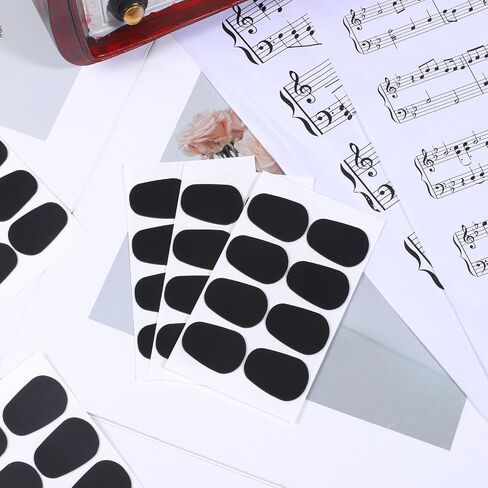 64 Pcs 0.8mm Thick Saxophone and Clarinet Mouthpiece Cushion, Mouthpiece Patches Pads Cushions Thick Oval Rubber Pads with Strong Adhesive for Alto Tenor Sax Beginners Musicians (Black) in Saudi Arabia