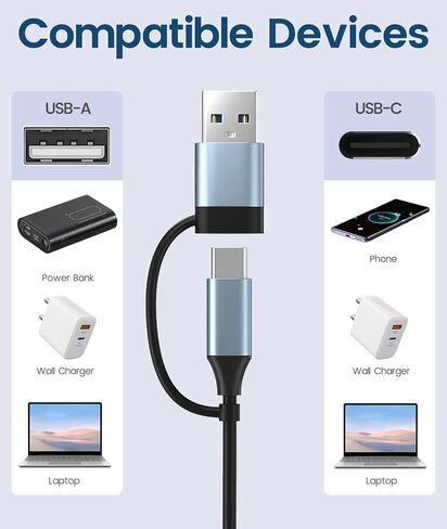 شاحن متعدد 4 في 1 لـ MagicBand+ وMagic Band، محور شحن USB-C وUSB-A متوافق مع FuelRod والبطاريات الخارجية الأخرى (عبوة واحدة باللون الأسود) in Kuwait