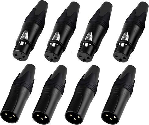 XLR موصل ذكر وأنثى من النوع DIY (أسود 4 أزواج) in Kuwait