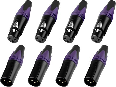 XLR موصل ذكر وأنثى من النوع DIY (أسود 4 أزواج) in Kuwait