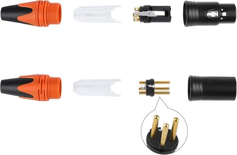 XLR موصل ذكر وأنثى من النوع DIY (أسود 4 أزواج) in Kuwait