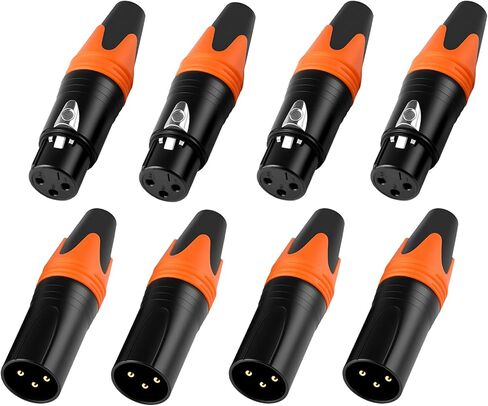 XLR موصل ذكر وأنثى من النوع DIY (أسود 4 أزواج) in Kuwait