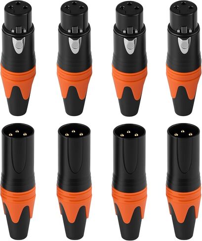 XLR موصل ذكر وأنثى من النوع DIY (أسود 4 أزواج) in Kuwait
