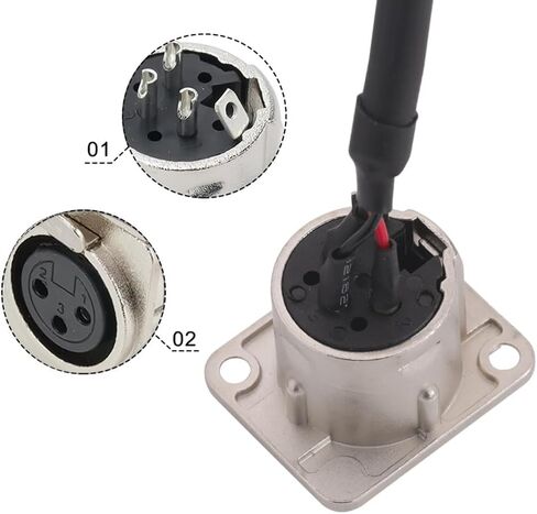 2 قطعة 1.6FT XLR أنثى لوحة جبل إلى ذكر تمر عبر كابل، D-نوع XLR3 3PIN كابل لصناديق المسرح، لوحة التوصيلات، صندوق الأرضية، إعداد الرف in Saudi Arabia