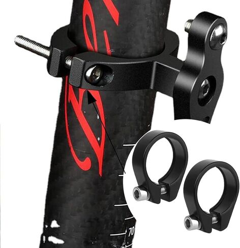 2 Bike Seat Clamps, Aluminum Alloy Post Mounts (31.8mm, Black) for Bicycle Seat Adjustment in Saudi Arabia