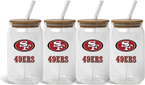 The Memory Company | Licensed NFL 4-Pack Can Shaped Glasses with Bamboo Lid in Saudi Arabia