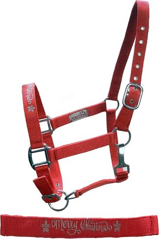 2 Ply Nylon Halter with Silver Merry Christmas Embroidered Nose in Saudi Arabia
