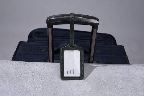 Personalized Leather Luggage Tags for Suitcases, Handmade Travel Essentials Luggage Tag, Olive (4.3 x 2.75 inches) in Saudi Arabia
