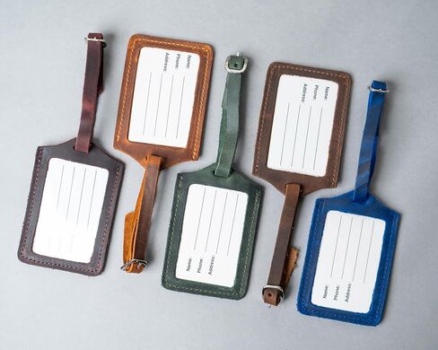 Personalized Leather Luggage Tags for Suitcases, Handmade Travel Essentials Luggage Tag, Olive (4.3 x 2.75 inches) in Saudi Arabia