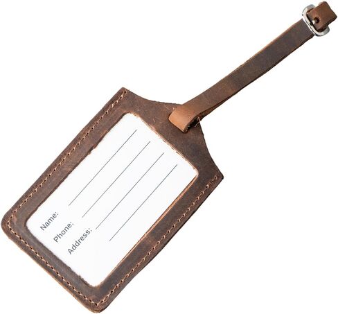 Personalized Leather Luggage Tags for Suitcases, Handmade Travel Essentials Luggage Tag, Olive (4.3 x 2.75 inches) in Saudi Arabia