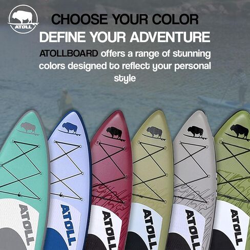 Atoll Inflatable Paddle Board with Premium SUP Stand Up Paddle Board Accessories & Back Pack, Non-Slip Comfort Deck for Unisex Adult in Kuwait