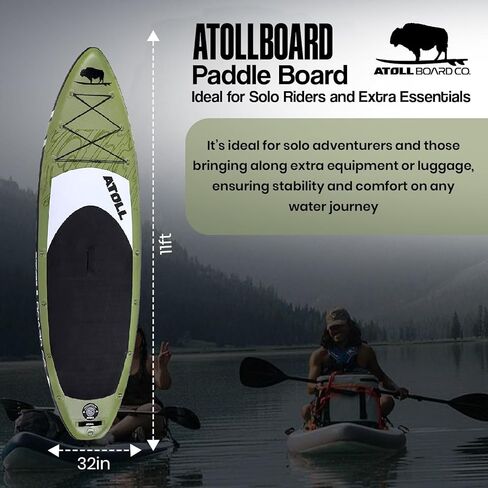 Atoll Inflatable Paddle Board with Premium SUP Stand Up Paddle Board Accessories & Back Pack, Non-Slip Comfort Deck for Unisex Adult in Kuwait