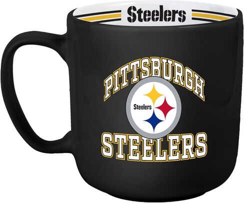 Logo Brands 15oz Black Striped Pittsburgh Steelers NFL Team Themed Sports Mug in Saudi Arabia