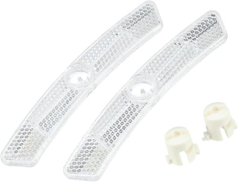Bike Reflectors 5"x0.79"x0.47" Bike Warning Reflector White 1 Pair Replacement in Saudi Arabia