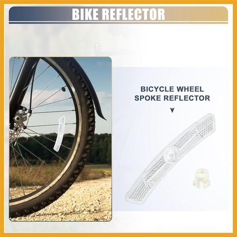 Bike Reflectors 5"x0.79"x0.47" Bike Warning Reflector White 1 Pair Replacement in Saudi Arabia