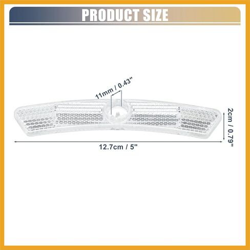 Bike Reflectors 5"x0.79"x0.47" Bike Warning Reflector White 1 Pair Replacement in Saudi Arabia