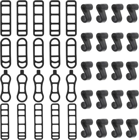 40 PCS Silicone Bike Flashlight Mount Rubber Straps with Hooks, Bike Light Mount Silicone Rubber Bands, Black Bicycle Light Strap Replacement for Most Bicycle Lights Sets,4 Styles in Saudi Arabia