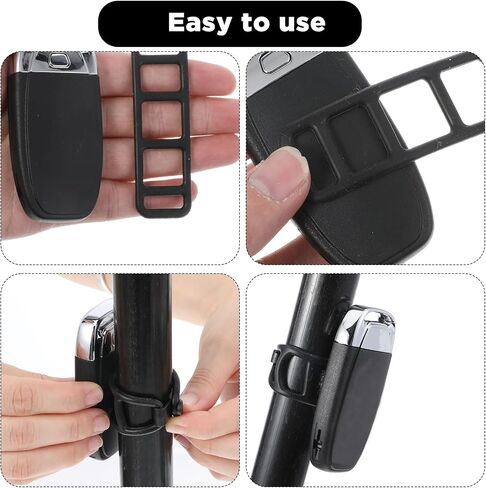40 PCS Silicone Bike Flashlight Mount Rubber Straps with Hooks, Bike Light Mount Silicone Rubber Bands, Black Bicycle Light Strap Replacement for Most Bicycle Lights Sets,4 Styles in Saudi Arabia