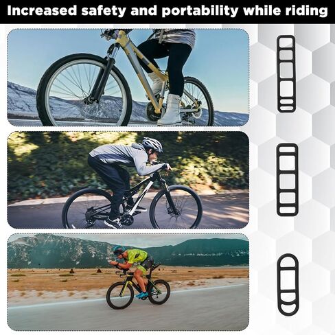 40 PCS Silicone Bike Flashlight Mount Rubber Straps with Hooks, Bike Light Mount Silicone Rubber Bands, Black Bicycle Light Strap Replacement for Most Bicycle Lights Sets,4 Styles in Saudi Arabia