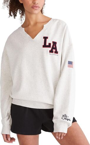AEROPOSTALE Women's La Notch-Neck Sweatshirt in Saudi Arabia