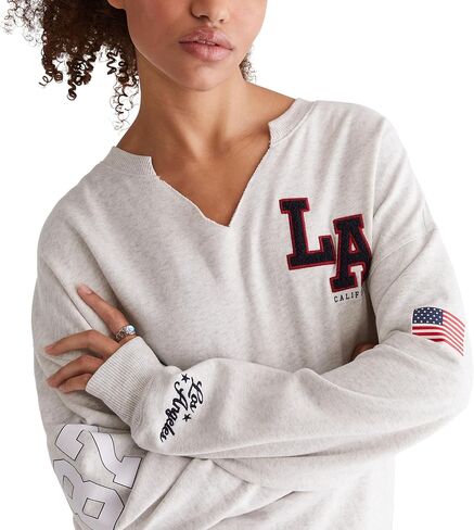 AEROPOSTALE Women's La Notch-Neck Sweatshirt in Saudi Arabia