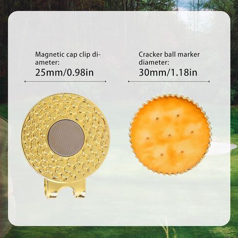 2pcs Cracker Golf Ball Marker with Hat Clip Set, Funny Cookie Magnetic Ball Marker Hat Clip Premium Golf Accessories for Men Women Golfers in Saudi Arabia
