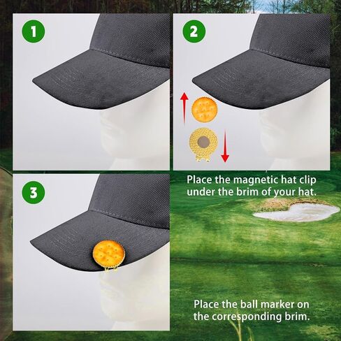 2pcs Cracker Golf Ball Marker with Hat Clip Set, Funny Cookie Magnetic Ball Marker Hat Clip Premium Golf Accessories for Men Women Golfers in Saudi Arabia