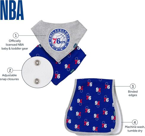 Gerber NBA unisex-baby Nba Team Bandana Bib and Burp Cloth Set in Saudi Arabia
