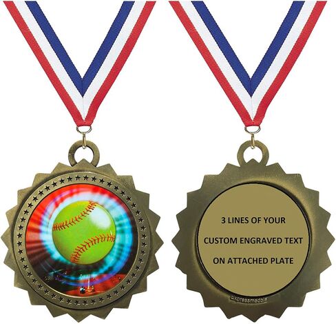 1 to 50 Packs Softball Gold Medals Trophy Award with Free Custom Engraving D03-MY402 in Saudi Arabia