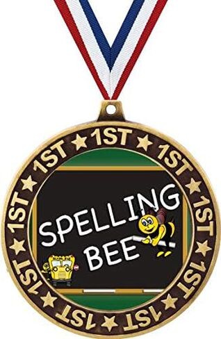 Spelling Bee ميدالية المركز الأول للمحيط الذهبي، جوائز تهجئة مقاس 2.75 بوصة، جوائز ميدالية كأس التهجئة للأطفال Prime in Saudi Arabia